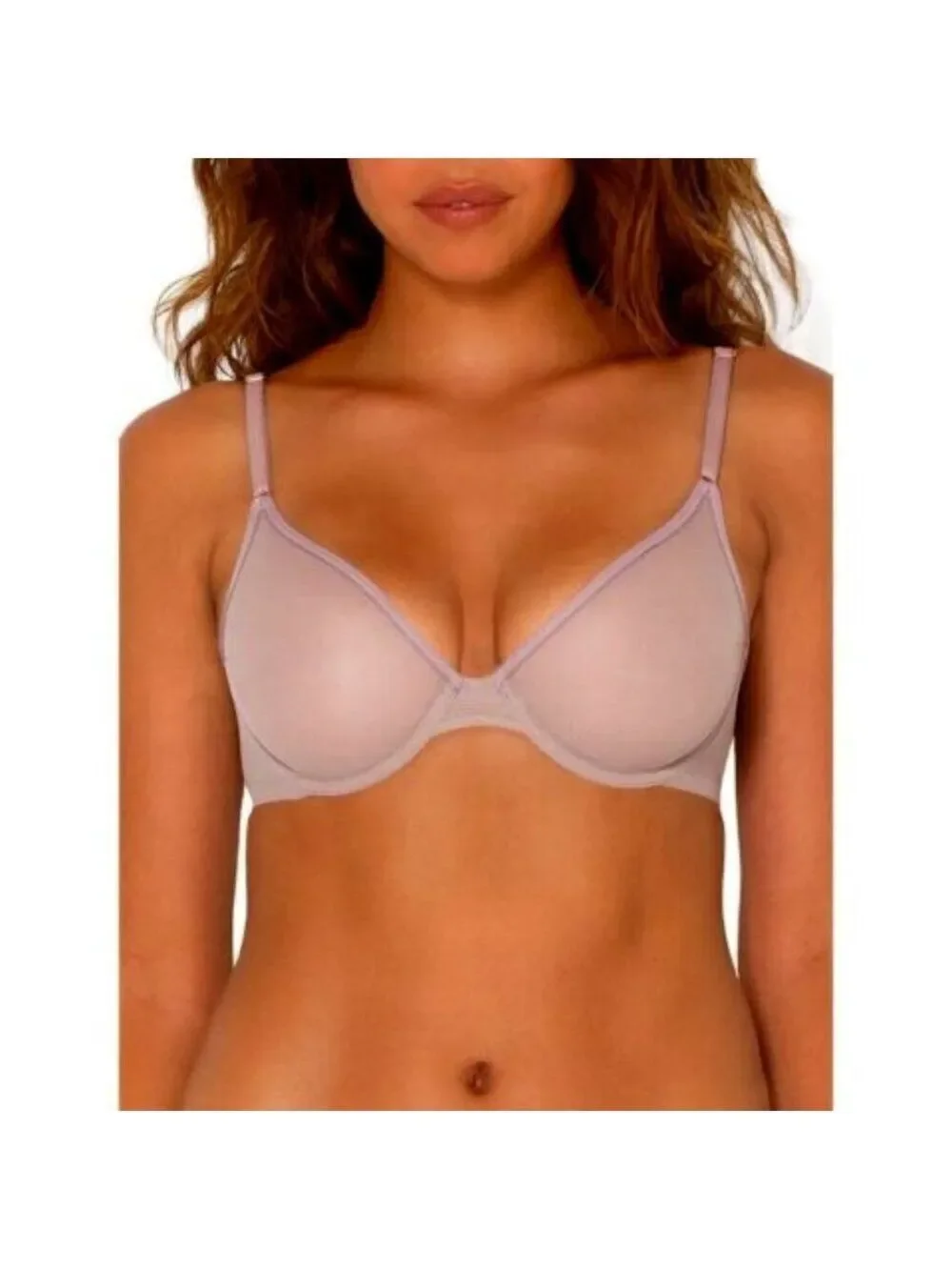 Smart and Sexy SA1388 Beige Sheer Mesh Demi Underwire Bra 32DDD